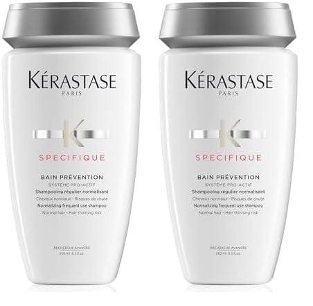 Kérastase Spécifique, Champú Anticaída Normalizador, Para Hombre y Para Mujer, Bain Prévention, 250 ml (Paquete de 2)