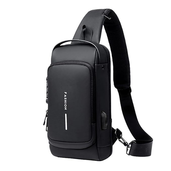 Sling Bag for Men & Women | All Weather Anti-Theft Crossbody Chest Bag with USB Charging Port & Combination Lock Waterproof Shoulder Daypack Travel Hiking Outdoor Set-image-48
