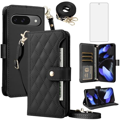 Coque Google Pixel 9 / 9 Pro 5G étui portefeuille à rabat avec protège-écran