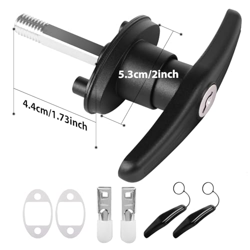 Image of T Handle Latch leer Truck Cap Lock Replacement Truck Cap Locking t-Handles- T Handle Latch Kit Truck Topper Lock /Camper Shells, Garage Doors, Truck Cap Accessories