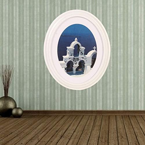 VORCOOL 7 Inch Classic Oval Wood Picture Frame Wall Hanging Decoration- Send Seamless Nail and S Nail (White) Creative Accessories