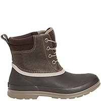 Muck Boots Men's Originals Duck Lace Pull On Leather Waterproof Ankle Boot, Taupe, 12