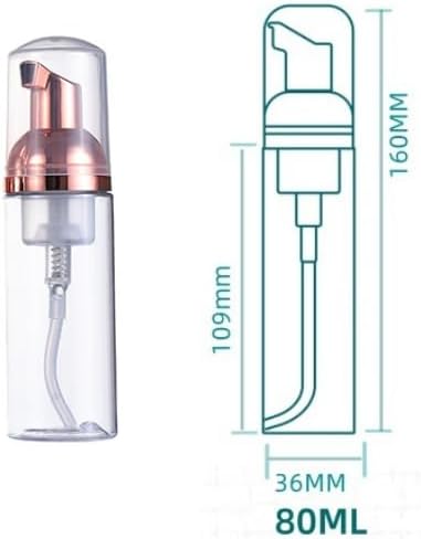 2 PCS Foam Pump Bottle Travel Clear Plastic Foaming Soap Dispenser Empty Refillable Pump Containers for Shampoo, Shower Gel, Hand Soap, Facial Cleanser(80 ml/2.7 oz) image 2