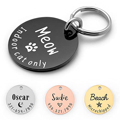 Personalized Lovely Symbols Dog Tags and Cat ID Tag (X-Small, Black)
