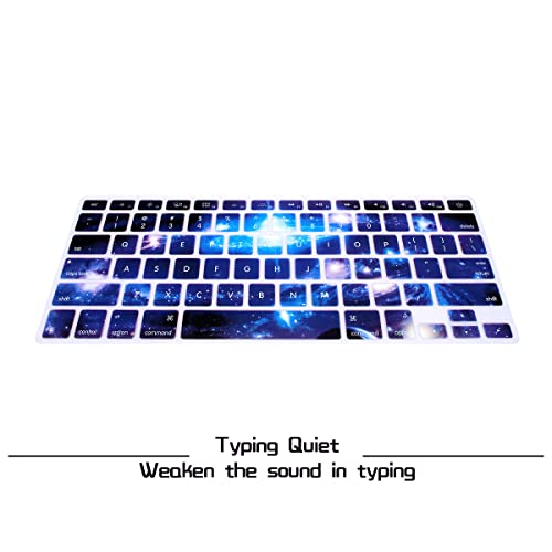 Hrh Silicone Keyboard Cover Skin For Macbook Air 13,For Macbook Pro 13/15/17 (With Or W/Out Retina Display, 2015 Or Older Version)&For Imac Older Usa Layout,Swirl Starry Sky #TOP3