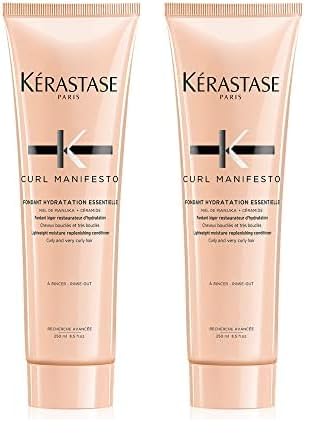 Kérastase Curl Manifesto, Acondicionador Fortificante Antiencrespamiento, Desenredante Para Pelo Ondulado, Rizado o Afro, Fondant Hydratation Essentielle, 250 ml (Paquete de 2)
