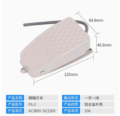 Interruptor de pie con carcasa de aluminio TFS-3 TFS-2 y cable 20cm 2