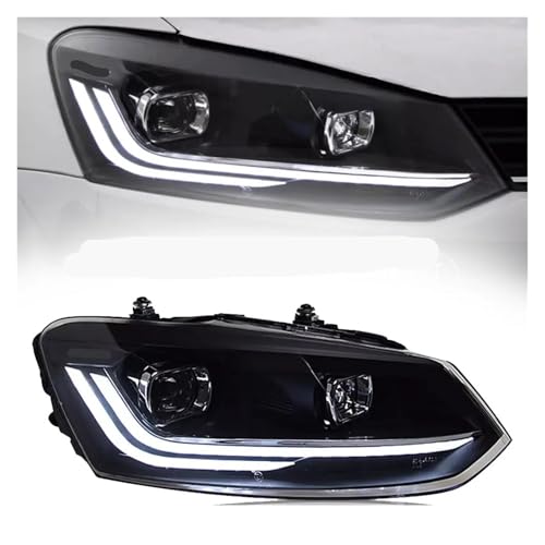 Phare avant compatible for VW Polo 2011-2023 Polo phare L-ED phare L-ED DRL assemblage mise à niveau Signal dynamique accessoires automobiles(For 2019-2023...