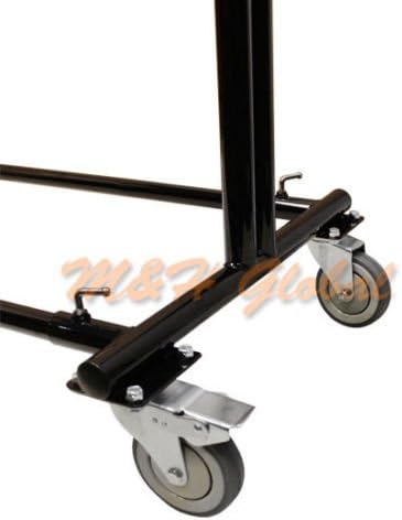 Miniatura 5 de Al por menor ropa ropa, plegable, ajustable paralelo Barra de colgar con ruedas