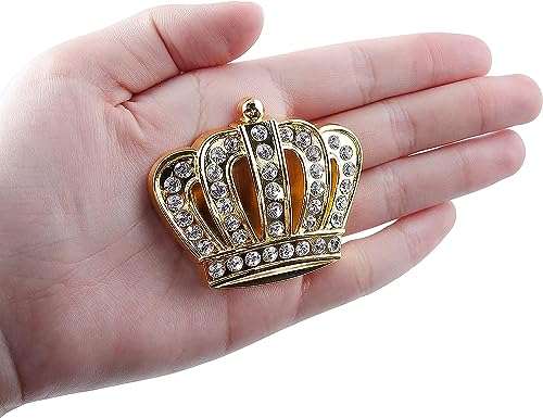 Image of VRT 3D Chrome Emblem Automotive Car, Bike Badges Logo Self Adhesive Sticker (King, Gold)