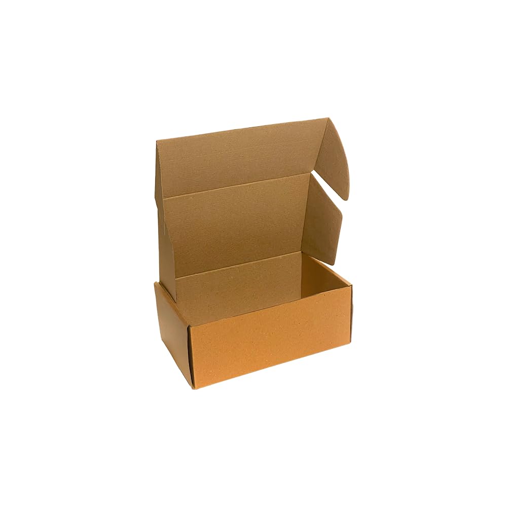 10x6x4 Inch (254 * 152 * 102mm) Strong Brown Die Cut Boxes Cartons Postal Packing Tuck-in-Flaps Self Sealing Mailing Shipping cardboard Wrap Kraft Packing Small Parcel Mailing (25)