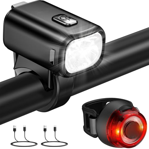 Apkezel LED Fahrradlicht Set, StVZO Zugelassen Fahrradlicht...