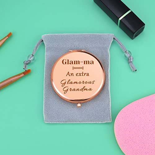 Espejo compacto redondo para maquillaje para abuela miniatura 7