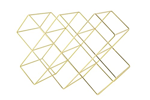 ECHTWERK Weinregal für bis zu 8 Flaschen, Flaschenregal freistehend, Weinflaschenhalter, Weinlagerung, Weinaufbewahrung, Weinständer, aus hochwertigem Eisen, 46 x 16,6 x 31 cm , Gold-Edition