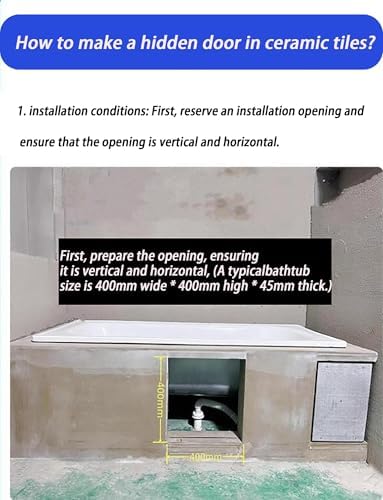 360° Heavy Duty Concealed Pivot Hinge for Invisible Doors, Stainless Steel Hidden Hinge for Stone Tile & Marble Access Panel (15.8"x23.6"x1.8")