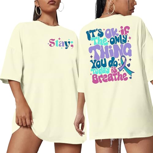 FASHGL Mental Health Matters Shirt Women 988 Suicide Prevention T-Shirt Funny Therapist Psychologist Tee Tops