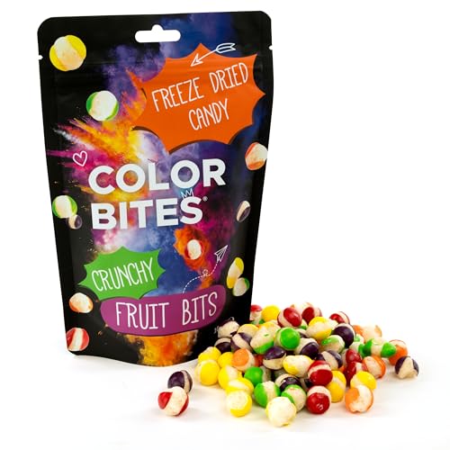Color Bites – Gefriergetrocknete Süßigkeiten – Freeze Dried Candy – Geschmack Fruit – 100 g Knusprige Vegan Bonbons – American Candy & TikTok Trend