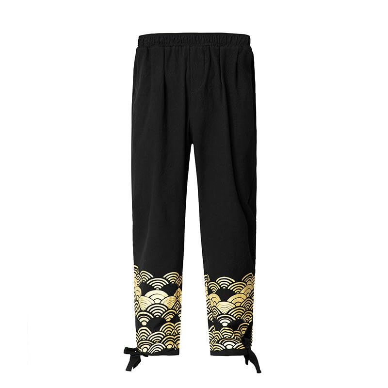 Pantalon de jogging pour homme de style chinois et coupe ample décontractée - 5