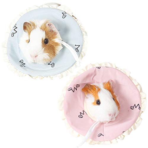Image of La La Pet 2Pcs Recovery Pet Collar for Ferret Hamster Recovery Cone E-Collar Rabbit Protection Cone Guinea Pig Neck Recovery Elizabeth Collar Adjustable for Small Animal Squirrel Chinchilla, L