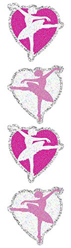 Jillson & Roberts Prismatic Stickers, Ballerina in Heart (12 Sheets)