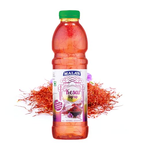 Image of Mala's Kesar Syrup, 750 Millilitre, Liquid, Vegetarian (Pack of 3)