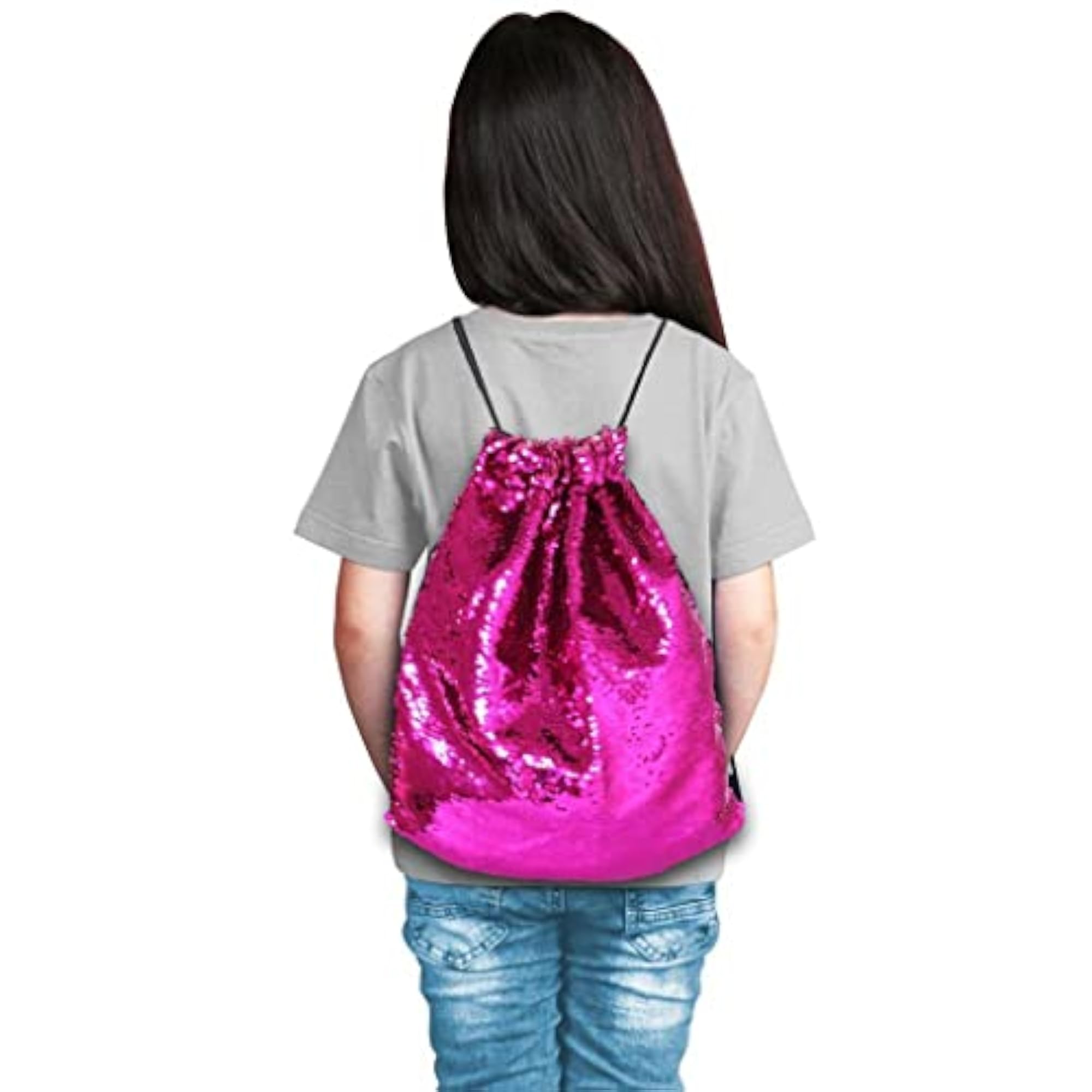 Glitter Drawstring Backpack, Colorful
