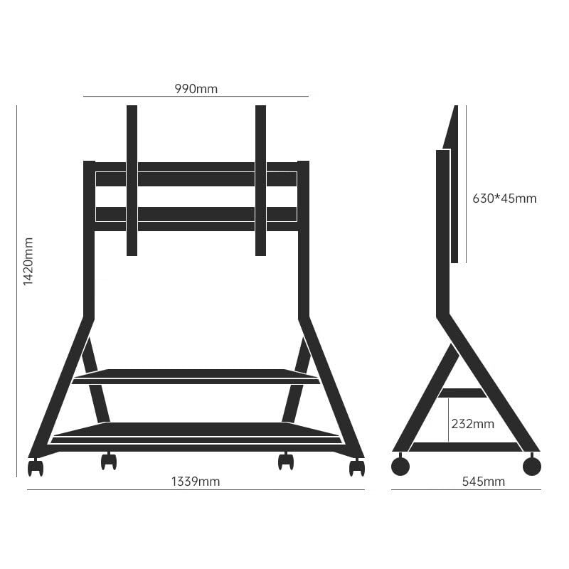 Soporte móvil universal para TV de 60" a 100" con ruedas miniatura 2