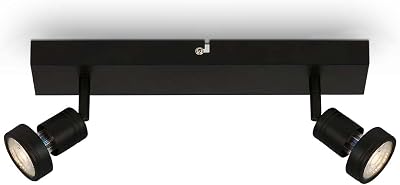 Briloner Leuchten – Deckenspot LED, schwenkbare Deckenlampe LED, Deckenleuchte, warmweißes Licht, Schwarz, 320x70x85 mm