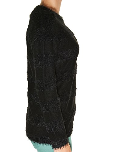 Women's Eyelash Sweater, Cream Stripe3