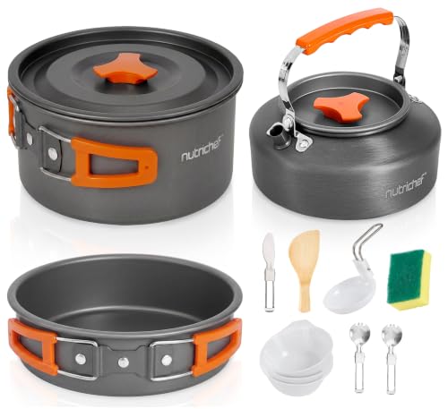 NutriChef Camping Cookware Set - Lightweight...
