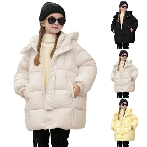 Boys Girls Long Length Hooded Puffer Jacket Kid Windproof Warm Outerwear Water Resistant Packable Zip Up Warm Outwear