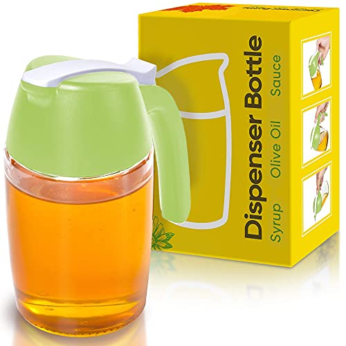 MaKar Dispenser - Multipurpose Soy Sauce Dispenser or Oil Dispenser Bottle - Creamer Dispenser - Salad Dressing Bottle 8.5 oz Creamer Pitcher MaKar Warmer - Great for Pancake Syrup, Green
