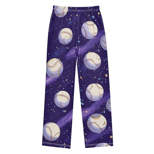 ZZXXB Galaxy Baseball Boys Long Pants Soft Trousers Elastic Waist Kids Lounge Bottoms with Pockets S-XL