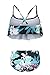 Girls Two Piece Bikini Swimsuits Striped Ruffle Swimwear Falbala Bathing Suit Set