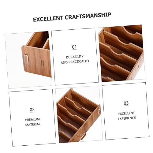 STOBAZA 4 Pçs Caneta Viva Estojos De Madeira Telefone Compartimento De Estudo De Madeira Para Armaze