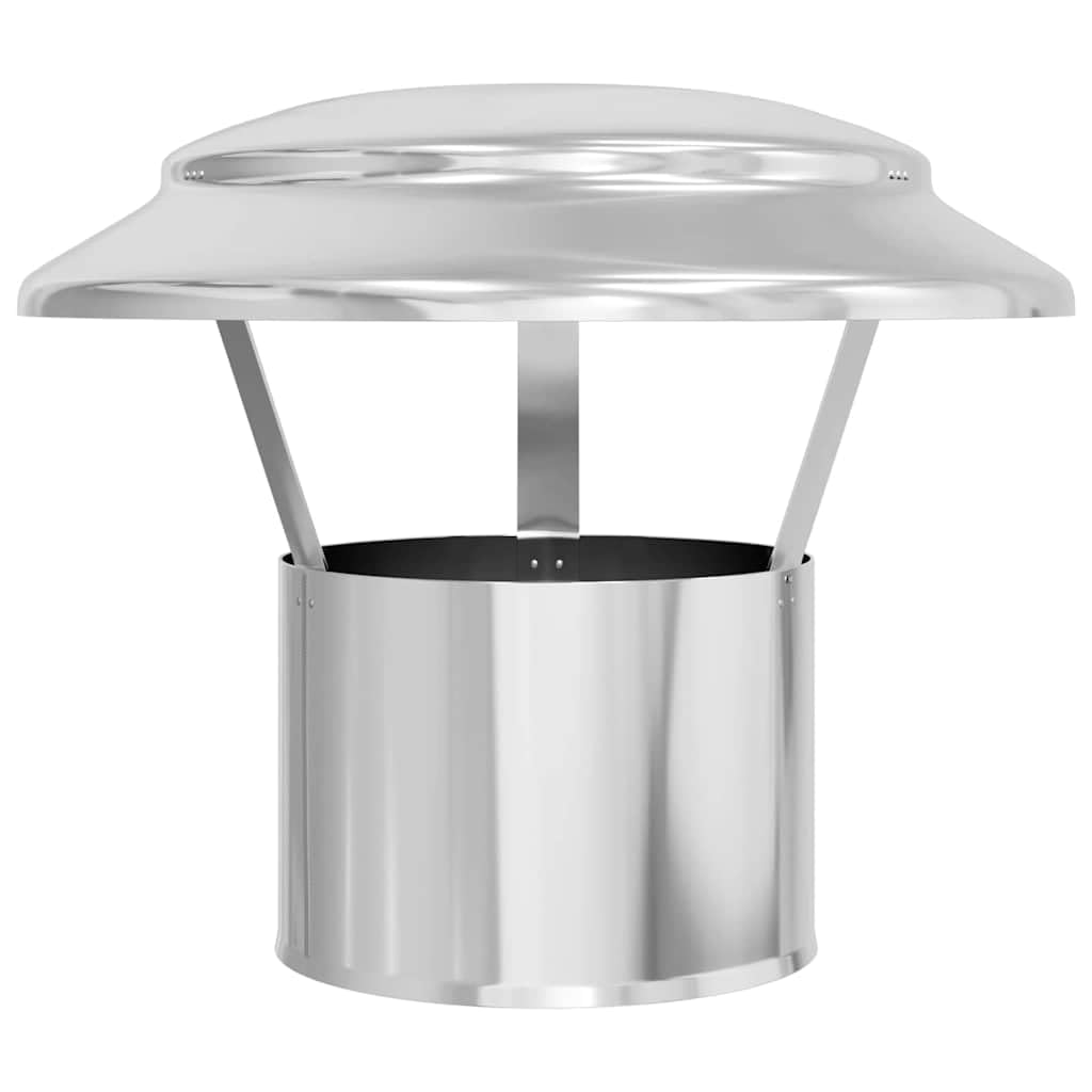 Parapioggia per camino argento in acciaio inox lucidato, 25 x 25 x 20 cm, impermeabile, leggero, per camino, stufa a legna, accessori per forno, protezione per braciere