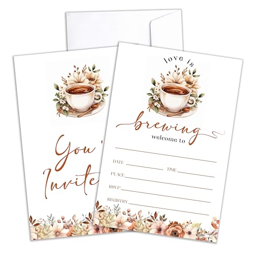 Bridal Shower Invitations, Love Is Brewing Wedding Shower Invites, Coffee