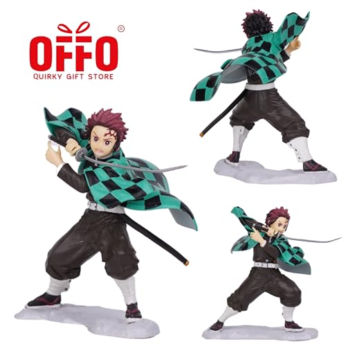 Image of Offo Anime Tanjiro Kamado White Base Action Figure| Lightweight and Attractive Durable Toy Figures for Home Decors Office Desk and Study Table