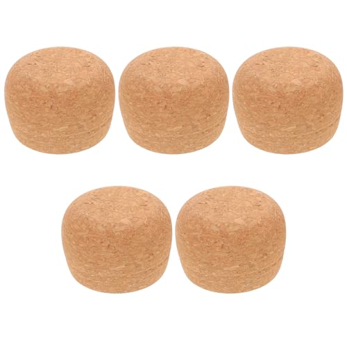Gatuida Tapones de Corcho de Madera Redondos 5 Piezas Tapón Hermético Reutilizable para Botellas de Vino y Bebidas Sellado Seguro para Conservación Diaria