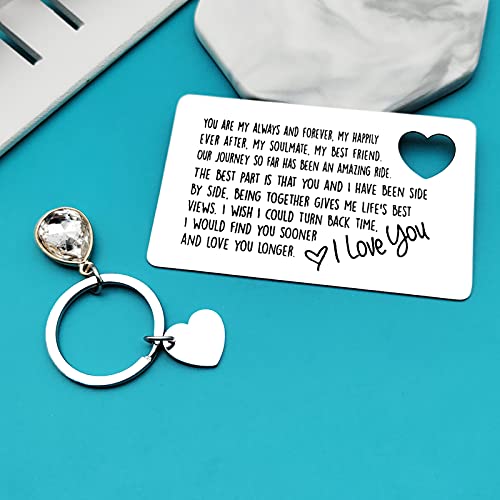 Valentines Gifts for Men Engraved Wallet Insert Card for Boyfriend Husband Wedding Anniversary Card Gifts Christmas Fathers Day Birthday Gifts I Love You Gifts for Him Fiance2