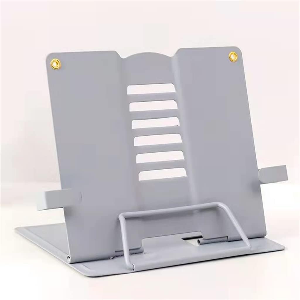 Desk Book Stand,Metal Reading Rest, Adjustable Cookbook Documents Holder Portable Bookstands for Books(OneColor)