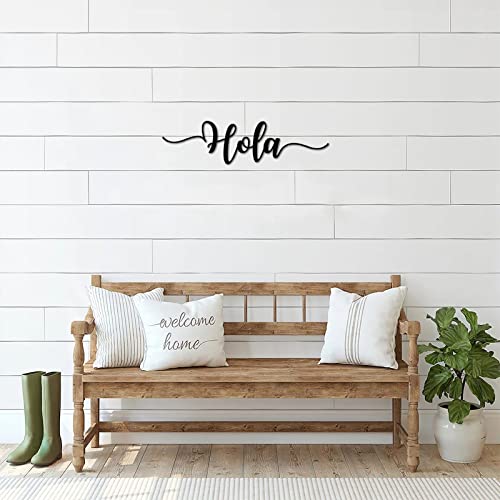 Hola Word Art Sign Calligraphy Decorative Metal Sign Business Sign Personalized With Holes Iron Metal Wall Decor Decor Sign For Dining Room Bedroom Indoor Outdoor Decorations Home Decor 24 Inch #TOP4