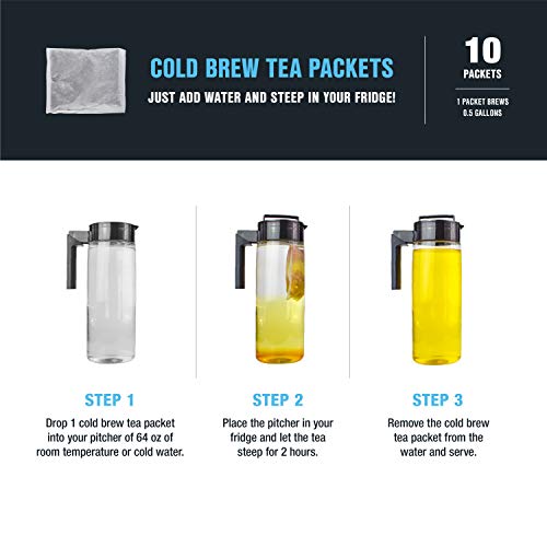 Tiesta Tea Ginger Sweet Peach Cold Brew Tea - Spicy Peach Herbal Tea, Caffeine Free, 10 Cold Brew Tea Bags, Each Bag Brews 1 64Oz Pitcher, Premium Loose Leaf Iced Tea #TOP4