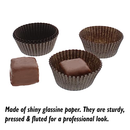Cápsulas de papel glassine Cybrtrayd Nº 5 profesionales, moldes marrones de alta resistencia 3