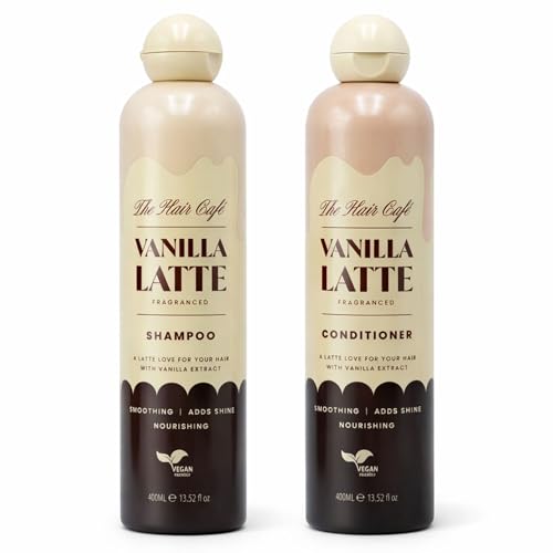 Vanilla Latte Shampoo and Conditioner Set 400ml x 2 | Fragranced Hair Care Duo | Smoothing & Nourishing | Adds Shine | Vegan Friendly