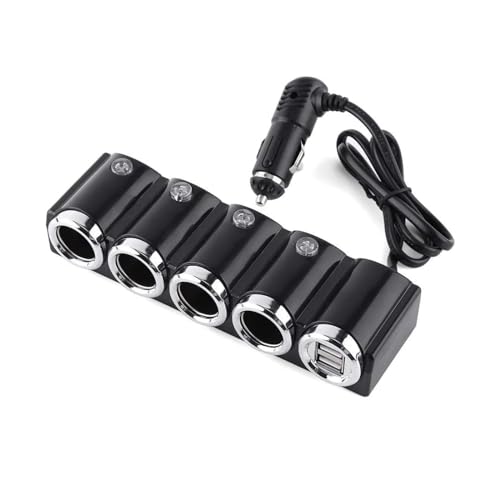 VIFER Kfz-Ladegerät, USB-Adapter, Zigarettenanzünder, DC 12 V/24 V, 4 Wege, für Auto, Zigarettenanzünder, Netzteil
