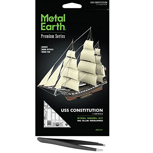 Kit de modélisme en métal 3D USS Constitution Metal Earth Premium avec pince