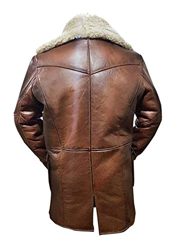 SpazeUp Bane Coat Knight Rises Tom Shearling Leather Coat Hardy Winter Ginger Swedish Brown Trench Leather Duster Coat4
