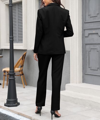 Women's 2 Piece Suit One Button Slim Fit Dressy Blazer Pants Suit Set Business Casual Outfits for Women2
