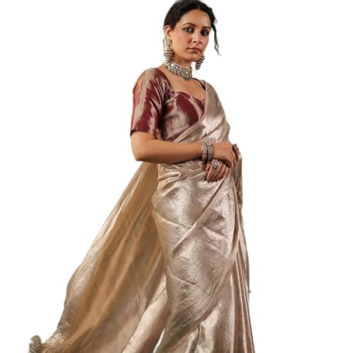 Women's Banarasi brocade Silk Saree with Lustrous Finish | Partywear